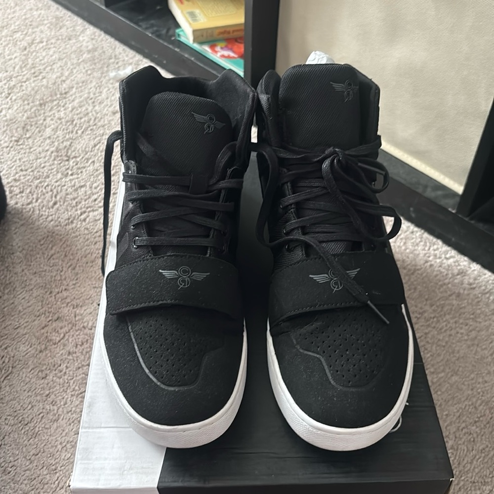 Black creative rec high top sneakers.
